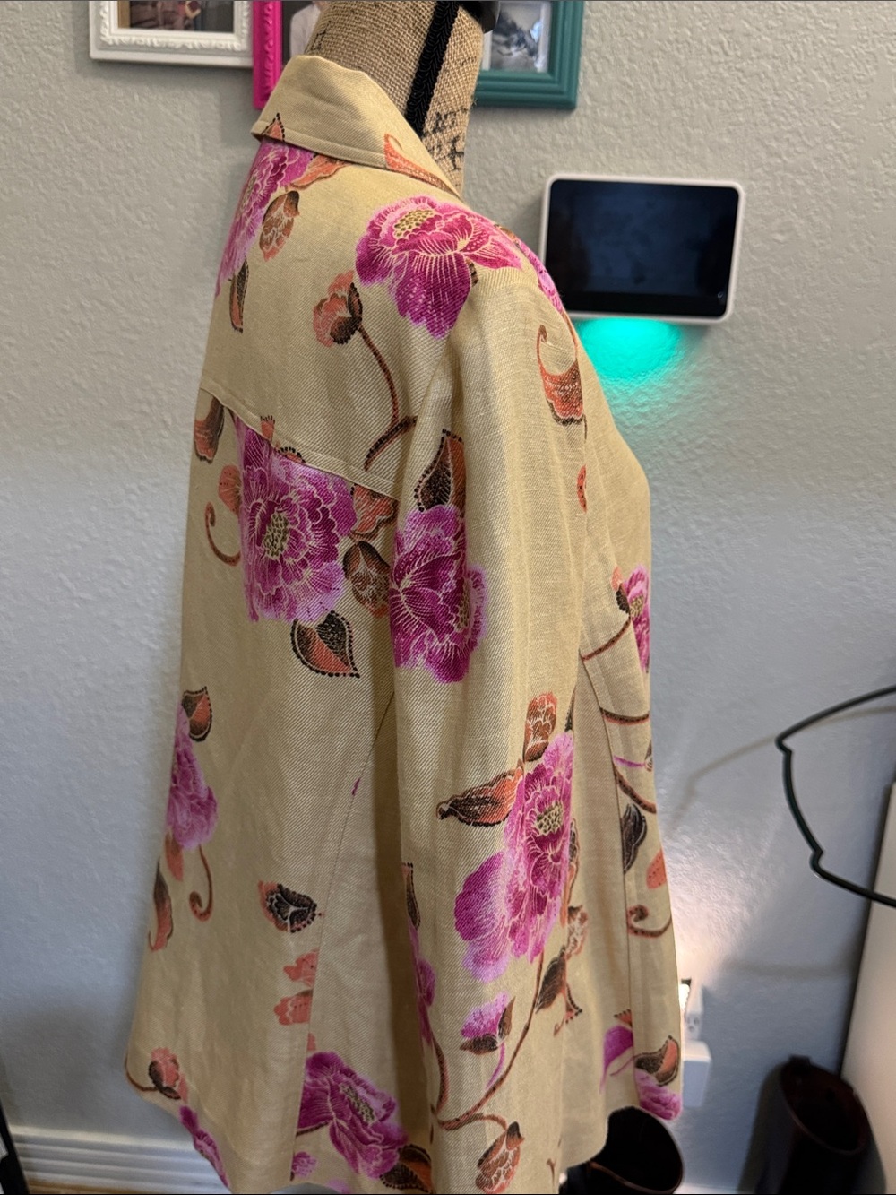 Y2K Liz Claiborne Emma James size 16 summer Jacket cottagecore creme pink - Picture 10 of 11